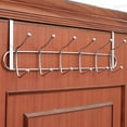 thumbnail image 1 of LOLIPPYY Over Door Hanger Rack 1Pack Stainless Steel Hook Rustproof Double Hanging Pans Cups Bags Towels Silver, 1 of 8