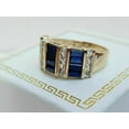 thumbnail image 2 of 3Ct Baguette Lab-Created Sapphire Mens Wedding Band Ring 14K Yellow Gold Plated, 2 of 3