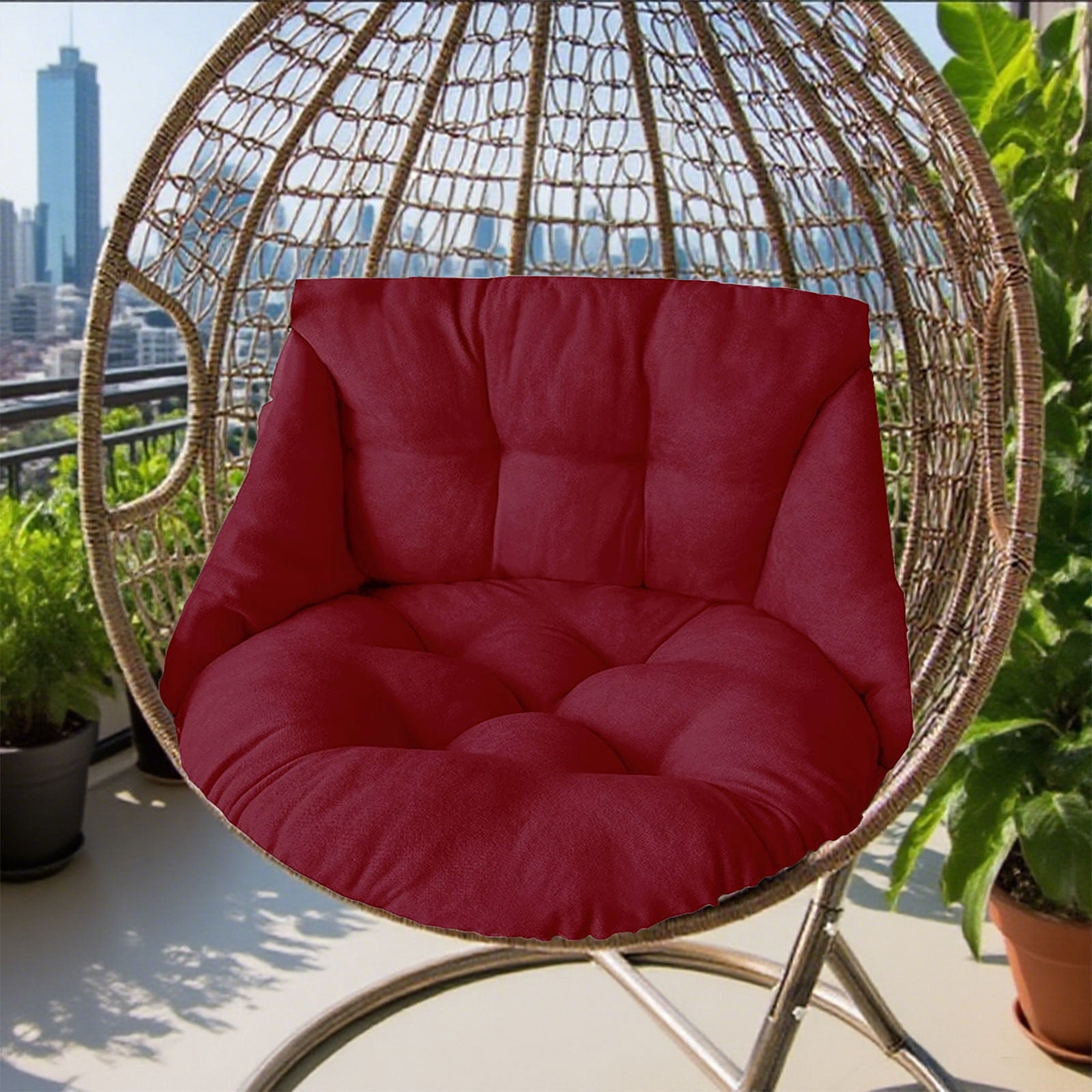 Zhourta 28x26x20 Inch Round Swing Chair Cushion Removable Waterproof Cover Lightweight Supportive Indoor Outdoor Seat Pad Outdoor Cradles Chair Cushion