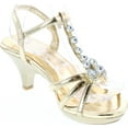 thumbnail image 7 of Delicacy Angel-62 Womens Strappy Rhinestone Dress Sandal Low Heel Shoes, 7 of 7