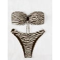thumbnail image 4 of Top-kevin Bold Zebra Print Bandeau Bikini Set - Chic & Flattering Two Piece Swimsuit, 4 of 6