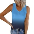thumbnail image 2 of ALLLIST Tops for Women Trendy Blue Gradient Button Sleeveless V-Neck Tank Tops Tank XXXL, 2 of 5
