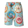 thumbnail image 4 of Cauagu Colorful Donut Print Men's Swim Trunks,Hawaiian Bathing Suit Swimsuits Beach Shorts with Pockets for Men Quick Dry Swimming Board Shorts-Small, 4 of 6