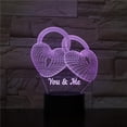 thumbnail image 3 of Luz nocturna LED 3D con cerradura en forma de corazón para dormitorio infantil, 3 of 3