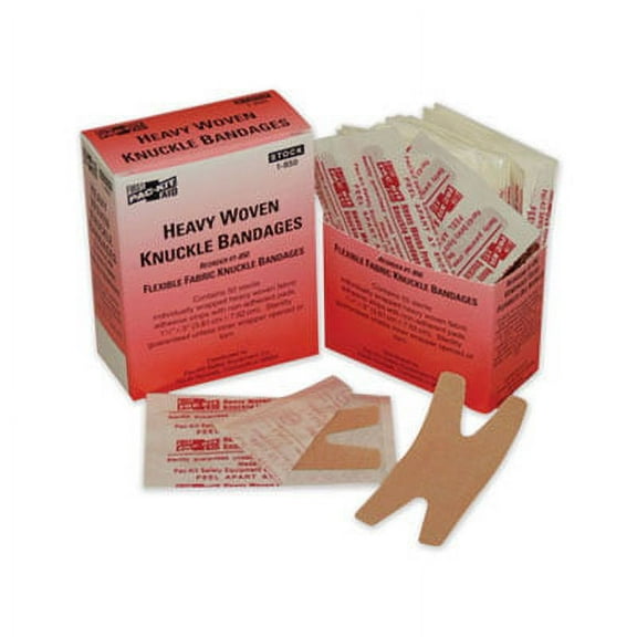 First Aid Only Inc 1-850 Heavy Woven Knuckle Bandages, Sterile, Individually Wrapped, 50/box