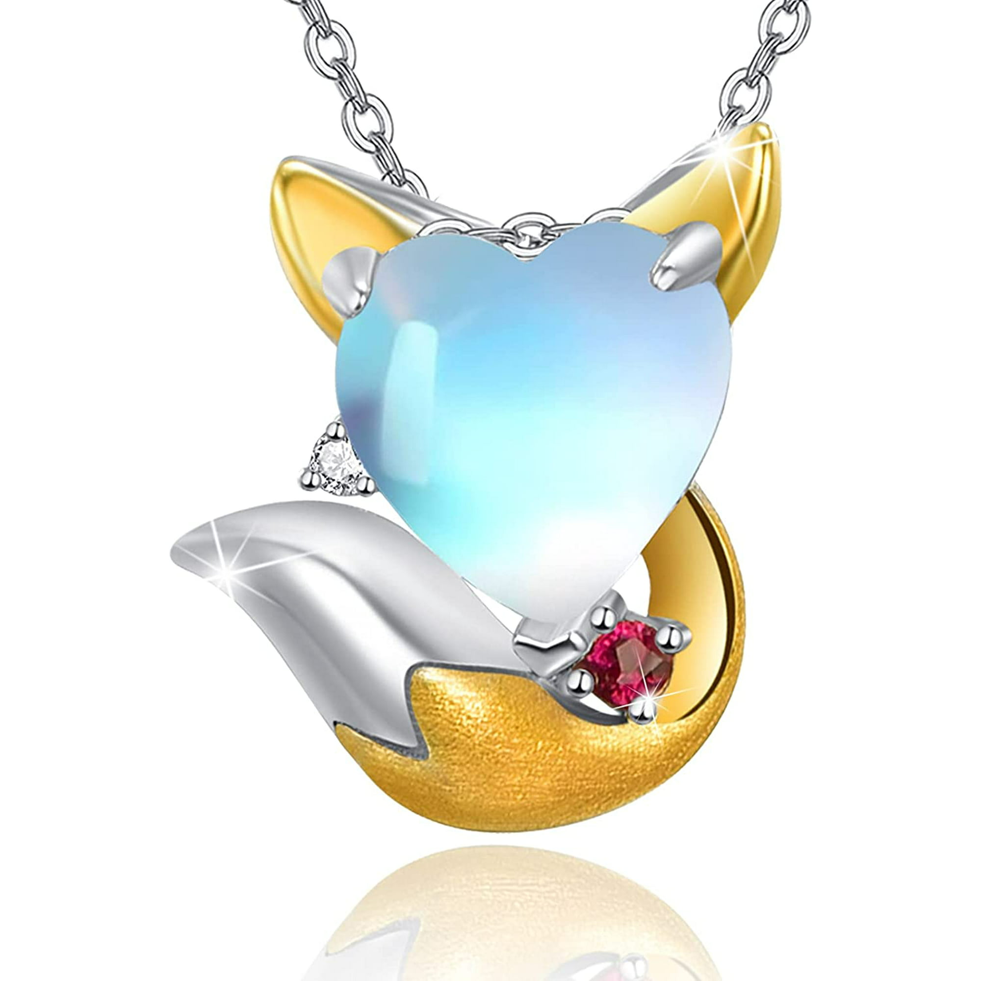Silver Fox Necklace, Moonstone fox Necklaces Pendant S925 Sterling Silver  Animal Jewelry Gifts for Women and Girls | Walmart Canada