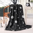 thumbnail image 2 of Black White Zodiac Sun Moon Pattern Blanket,Comfortable Soft Lamb Wool Throw Blanket,All Season,Warm Lightweight Blankets for Sofa Bed Couch Living Room Chair,60"x80", 2 of 4