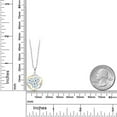 thumbnail image 2 of Gem Stone King 925 Silver and 10K Yellow Gold Sky Blue Aquamarine and White Moissanite Pendant Necklace for Women | 1.54 Cttw | Gemstone March Birthstone | Oval 6X4MM | With 18 inch Chain, 2 of 4