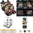 thumbnail image 4 of Yuyamidu 15 Piece Colorful Dahlia Car Seat Cover Set with Floor Mats Steering Wheel Cover Seat Belt Strap Cover Coaster Gear Shift Knob Cover Set Fit SUV Sedan, 4 of 6