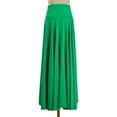 thumbnail image 4 of Doomiva Women's Solid Pleated Long Maxi Skirt High Waisted Folk Stage Performance Dancwear Green 5XL, 4 of 5