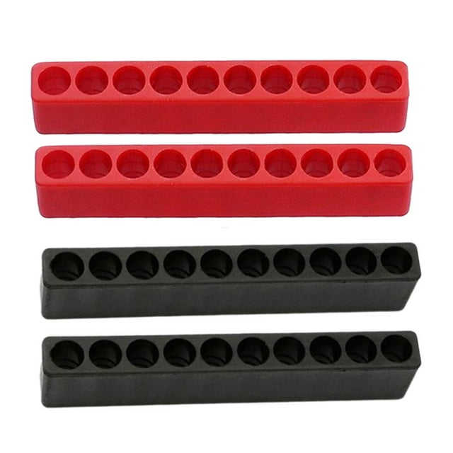 Lefu 4pcs Bit Holder 10 Hole 1/4 Hex Shank Screwdriver Plastic Screwdriver Storage
