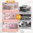 thumbnail image 3 of 78" FIRSCOOK Teddy Fabric Convertible Loveseat Sofa Bed, 2-Seat Floor Sleeper Sofa with Pillows, Boneless Couches for Home，No Assembly，Pink, 3 of 8