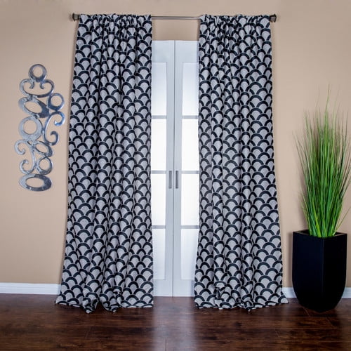 Lambrequin Sahar Geometric Semi Sheer Rod Pocket Single Curtain Panel Walmart Com Walmart Com
