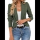 thumbnail image 1 of Blazer para Mujer, Ligero, Informal, Elegante, con Cuello Chal y Abertura Frontal. Verde S, 1 of 10