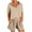 Khaki, variant on LYXSSBYX Pajamas for Women Set Fashion Women Solid V-Neck Button Casual Short SLeeve Top+ Short Pant Set