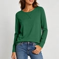 thumbnail image 6 of Otvok Women Loose Casual T‑Shirt, Crew Neck Long Sleeve Stitch‑Detail Pullover Tops, 6 of 7