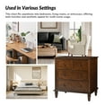 thumbnail image 3 of 4-drawer Sideboards with Charging Station Built-in Divider Tray End Tables 2 pieces for Apartment Walnut, 3 of 8
