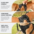 thumbnail image 2 of No Pull Dog Harness with Free Heavy Duty 5ft Leash, Adjustable Soft Padded Dog Vest, Reflective No-Choke Oxford Vest with Easy Control Handle (Black, X-Large), 2 of 7