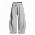 thumbnail image 6 of Zpanxa Girls Soft Pastel Yellow Drawstring Wide Leg Sweatpants Elastic Waist Loose Fit Causal Lounge Trousers Comfy Breathable Bottoms, 6 of 8