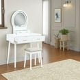 thumbnail image 5 of Anvy Ensemble de Coiffeuse avec Miroir et Tabouret - 4 Tiroirs - Bois Blanc, 5 of 5