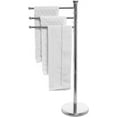 thumbnail image 6 of MyGift Freestanding Modern Metal 3 Swivel Arm Towel Holder Rack, Silver, 6 of 6