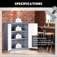 thumbnail image 2 of Metal Storage Cabinet, 42" Locking Steel Office Cabinet with 2 Doors, Tool Garage Cabinet with 2 Adjustable Shelves, Lockable File Cabinets for Home, Office, Classroom, Kitchen(White & Gray), 2 of 5