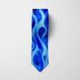thumbnail image 2 of Corbatas textiles de lujo para hombre, de poliéster, llama azul, fuego, delgadas, a la moda, largas, formales, informales, para boda, 2 of 5
