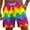 Multicolor-D, variant on Penkiiy Men's Holiday Style Rainbow Special Print Beach Casual Trouser Shorts Pants L Multicolor
