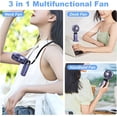 thumbnail image 3 of Portable Handheld Fan, Portable Fan Rechargeable, 5000mAh, 180° Adjustable, 6 Speed Wind, Display Electricity in Real Time, USB Rechargeable Foldable Fan, Quiet Personal Fan with Power Bank, 3 of 5
