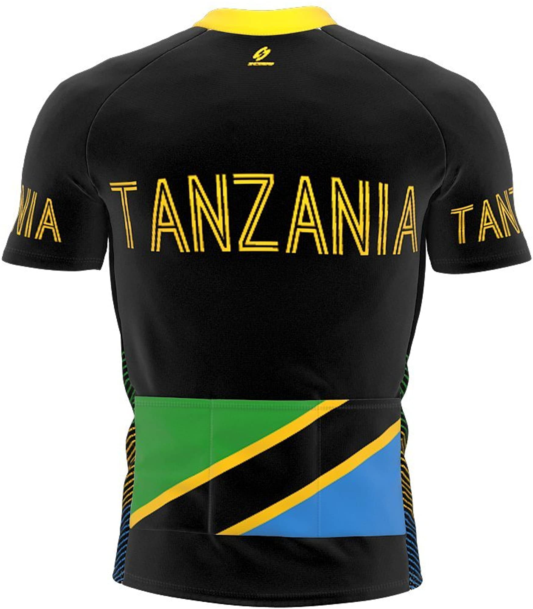 ScudoPro Tanzania Full Zipper Bike Short Sleeve Cycling Jersey for Men