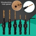 thumbnail image 2 of 1 Set Hexagonal Shank Woodwork Hole Opener Countersunk Drill Bit Drilling Tool For Screw Sizes #5 #6 #8 #10 #12, (4Pcs / 5Pcs), 2 of 8