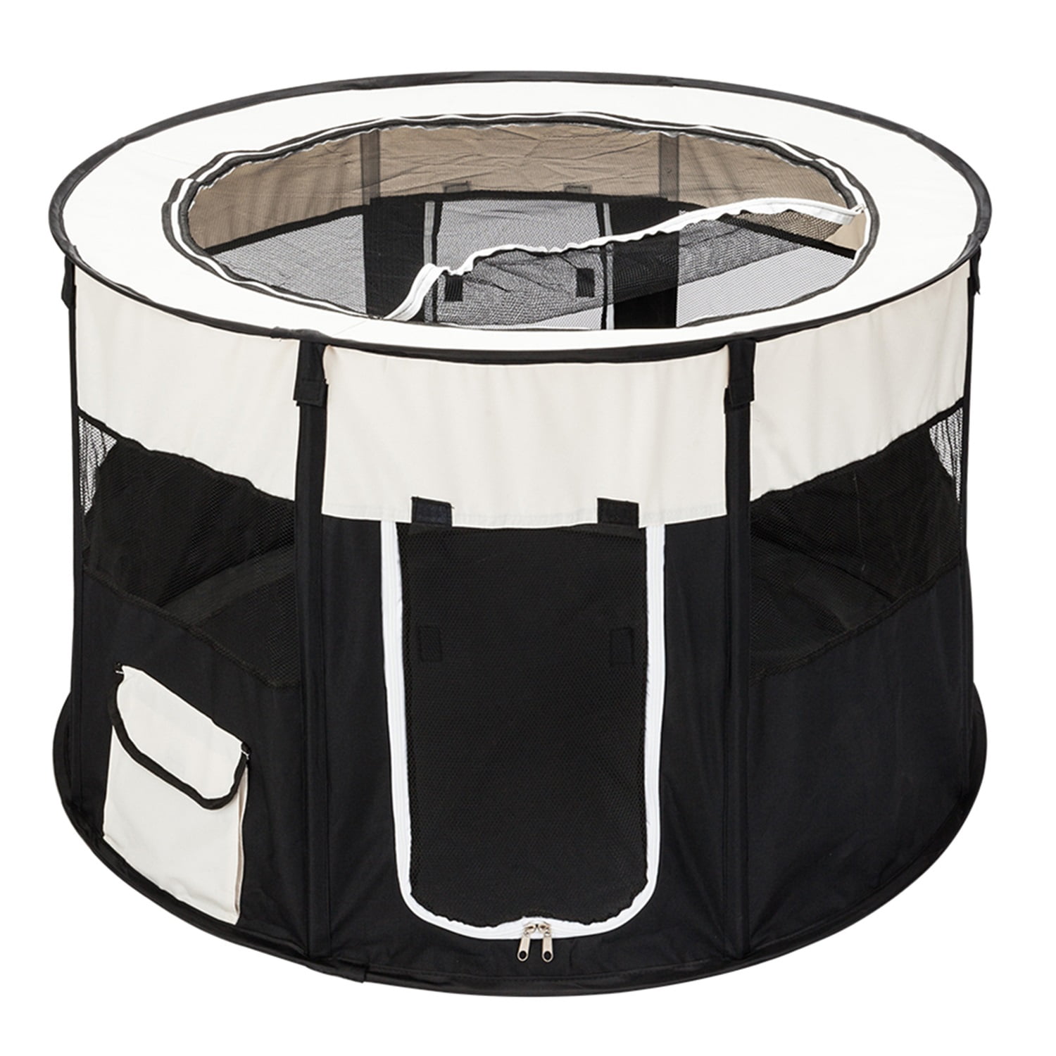 Pefilos 40" Pet Playpen for Small Animals Circular Portable Foldable Pet Playpen for Indoor Dogs 600D Oxford Cloth & Mesh Pet Playpen for Cats Fence with Eight Panels, Black Pefilos 40" Pet Playpen for Small Animals Circular Portable Foldable Pet Playpen for Indoor Dogs 600D Oxford Cloth & Mesh Pet Playpen for Cats Fence with Eight Panels, Black