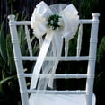 thumbnail image 3 of Ivory Wedding Pull Bows with Tulle Tails and Rosebuds - 8" Wide, Set of 6, 3 of 7