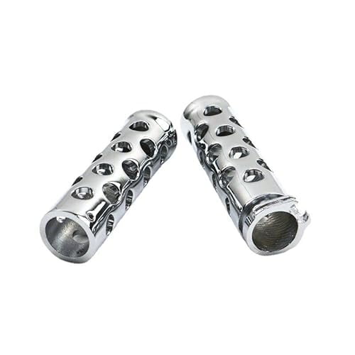 Chrome 1" Round Hole Handlebar Hand Grips for Harley Honda Kawasaki Cruiser XL