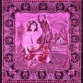 thumbnail image 1 of Ahgly Company Indoor Square Medallion Pink French Area Rugs, 5' Square, 1 of 4