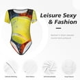 thumbnail image 4 of Fotbe Tennis Ball In Fire And Water Body de Mujer con Cuello Redondo y Mangas Cortas, Sin Mangas Ajustado, Suave, Cómodo y Básico-X-Large, 4 of 7