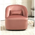 thumbnail image 3 of US Pride Furniture Modern Velvet Upholstered Swivel Accent Chair Pink, 3 of 5
