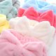 thumbnail image 4 of Lovely Makeup Shower Wash Ladies Coral Fleece franela Diadema Cute Bow Elastic Fix scrunchy Hair Band para mujeres oso de fresa Hogar, 4 of 5