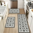 thumbnail image 4 of Findosom 3Piece Kitchen Rug Set,Machine Washable Kitchen Floor Mats with Non Slip Rubber Backing,Kitchen Runner Carpet for Bathroom Entryway Doormat Laundry Room Sink,20"x32"+20"x32"+20"x59" Gray, 4 of 7