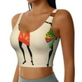 thumbnail image 2 of Rateoe African Women Print Womens' Sports Bras Scoop Neck Sports Vest- Padded U Back Seamless High Impact Support, 2 of 7