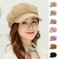 thumbnail image 3 of Ladies Womens Girls Corduroy Baker Boy Peaked Cap Winter Newsboy Hat, 3 of 9