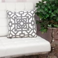 thumbnail image 4 of Parkland Collection Hazel White and Gray Velvet Decorative Throw Pillow, 18 x 18 Ethnic Accent Pillow, 4 of 6