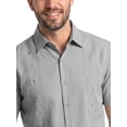 thumbnail image 4 of Cafe Luna Men’s and Big Men’s Geo Printed Panels Short Sleeve Button-Down Shirt, S-5XL, 4 of 8