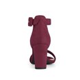 thumbnail image 2 of BLISSFUL STEP Woman's Sandals Block Heels Ankle Strap Open Toe Sandals Burgundy 9, 2 of 6