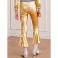 thumbnail image 6 of Alvivi Kids Girls Metallic Jazz Latin Dance Flare Pants Ruffle Stretchy Bell Bottom 6-14, 6 of 6