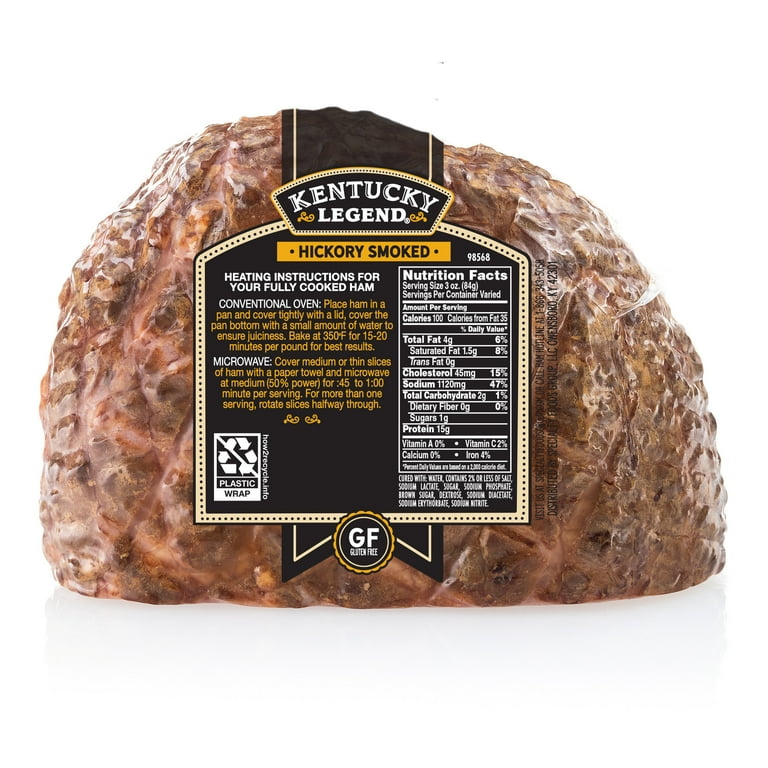 HAM＊ Kentucky Legend Hickory Smoked Boneless Half Ham, Sliced, Fully