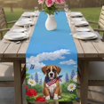 thumbnail image 4 of Dog 4th of July Table Runner 70 Inches, Botanical American Flag Independence Day Bed Runner Dresser Scarves Tabletop for Indoor Outdoor Parties/Ceremony/Banquet, 13" x 70", 4 of 9