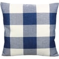 thumbnail image 2 of 2Pack Plaids de Bison Automne Décoratif Porche Extérieur Coussin Couvre L'action de Grâce Ferme Rétro Check Checkers Rustique Coussin Automne Décorations de la Maison pour Canapé Chambre Canapé 18x18'' (Bleu et Blanc), 2 of 5