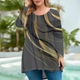 thumbnail image 2 of JULMCOMO Plus Size Tops for Women 4x-5x Half Sleeve Crew Neck Shirts Basic Color Block Print Tunics Loose Oversized Graphic Tees Gold 3XL, 2 of 5