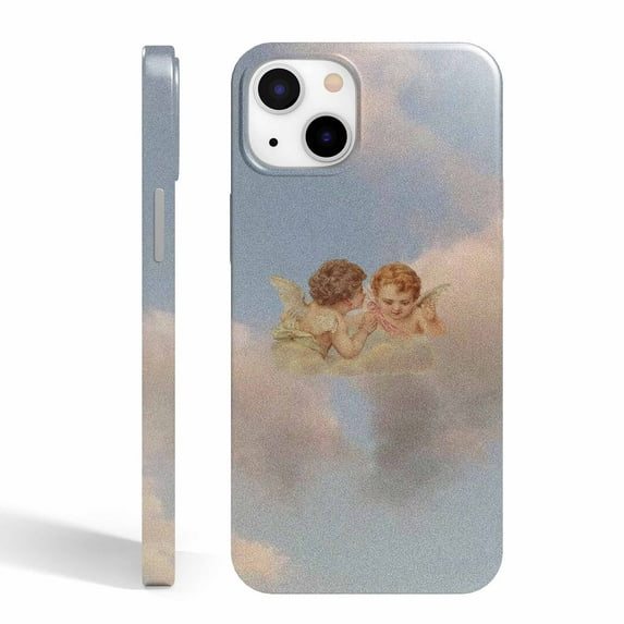 Tobelint Case for iPhone 14 Plus,Cute Angel Pattern Case with Side Print,Slim Bumper Cover